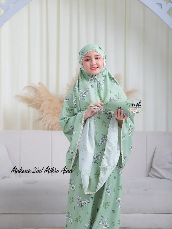 Mukena Traveling Couple Ibu & AnakTerbaru 2 in 1 Resleting Katun Mikro Motif 6