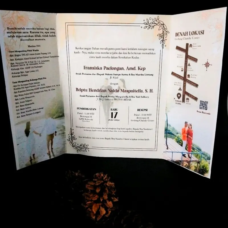 (100 pcs) undangan terbaru tema suku free plastik free desan free tambah denah lokasi free undangan digital 7