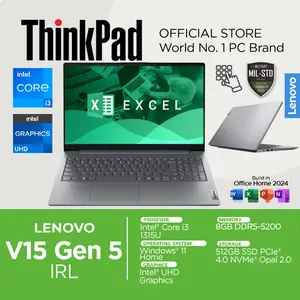Lenovo V15 Gen 5 IRL 15 inch Intel Core i3 1315u 8GB 512SSD Windows 11 Office FHD IPS Numpad 8NID