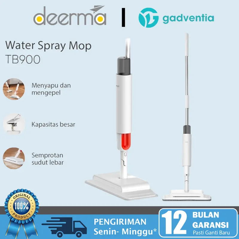 Deerma TB900 2in1 Water Spray Mop Floor Cleaner Tongkat Pel Dan Sapu 0