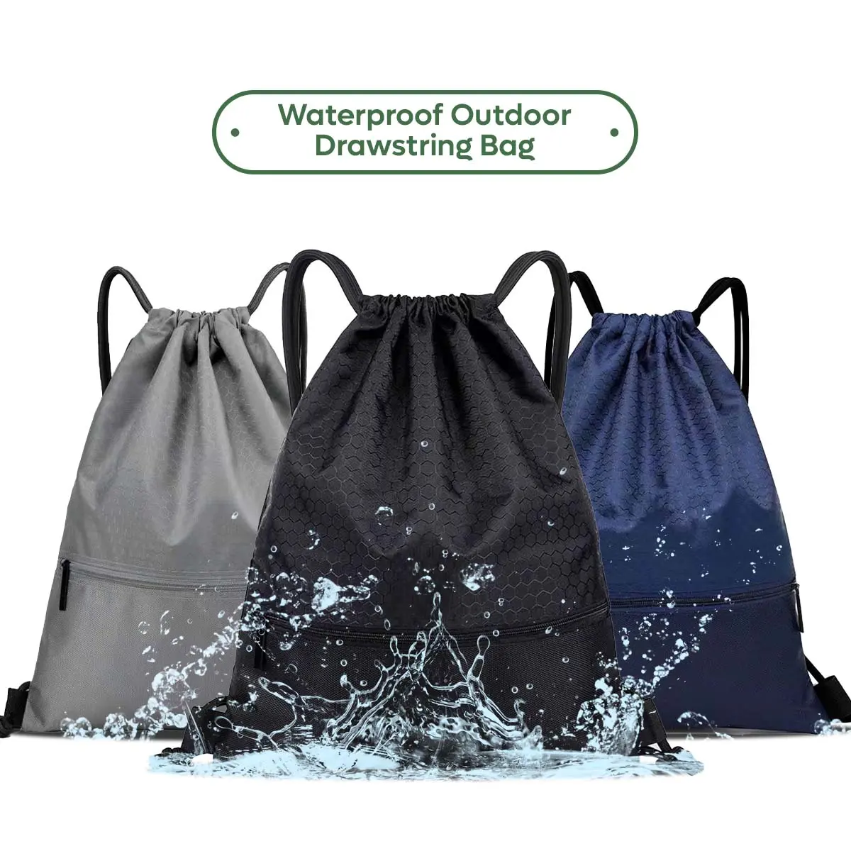 Waterproof Drawstring Bag Outdoor Gymsack Hiking Bag Sport Backpack Anti-Scratch Bag