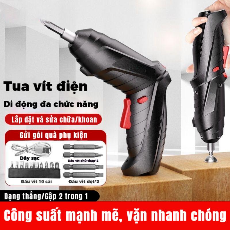 Bộ 15 món Máy Khoan Điện Không Dây Tuốc Nơ Vít Điện Không Dây 1800MAH Điện Cầm Tay Xoay 90 ° máy khoan điện mini