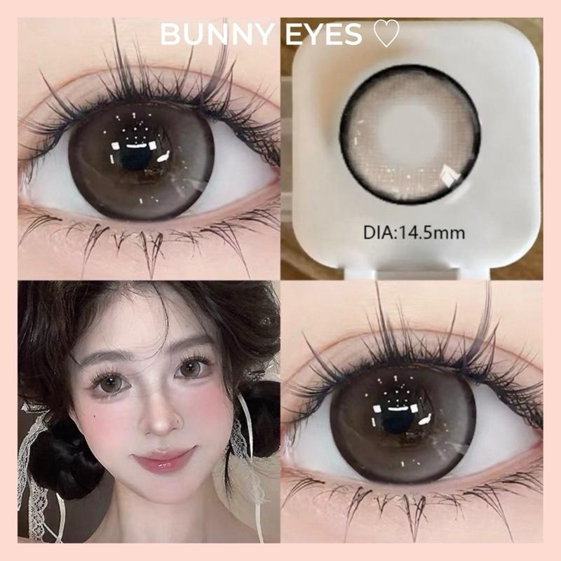  Kính Áp Tròng Lens Nâu Tây Milk Coffee Brow Size 14.5mm Độ Cận Từ 0.00 Đến 6.00 Độ  Tặng Kèm Khay Dụng Cụ Đeo  - Bunny Eyes 