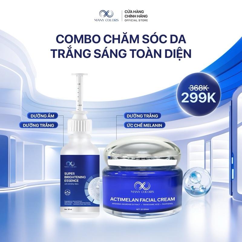  Combo Kem Face + Serum - Hỗ Trợ Dưỡng Trắng Mờ Nám Sạm Tàn Nhang - Many Colors 