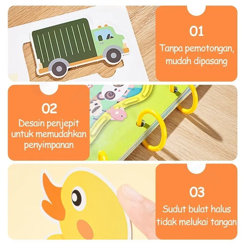 Buku Edukasi Anak Sticker Velcro Anak Mainan Pendidikan 30 Halaman / Buku Bayi Easy Learning / Buku Edukasi Aktivitas Anak Busy Book 8