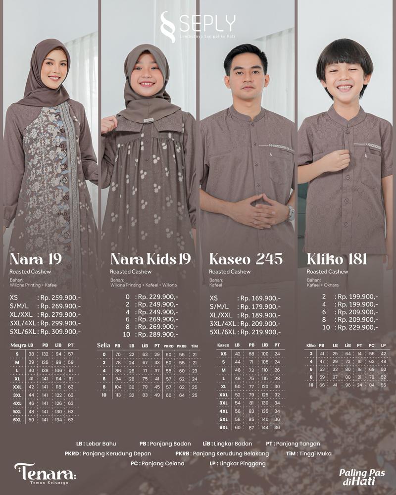 Product Introduction of Sarimbit Terbaru 2025 Tenara 19 Roasted Cashew By Seply - Baju Busana Muslim Seragam Keluarga Lebaran Kondangan Motif Bunga Floral Warna Mocca Bestseller Viral 0