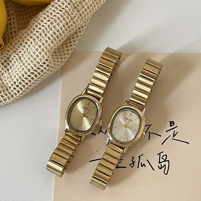 NAIDU Roman Numeral Oval Watch for Women Gold-plated Vintage  display picture 1