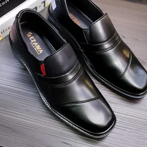 Sepatu Pantofel Hitam Pria Kantor Sekolah Guru Fantopel Slip on Dinas Resmi Kerja Kantoran Pesta Karet Fleksible Sintetis Formal Shoes Fantofel