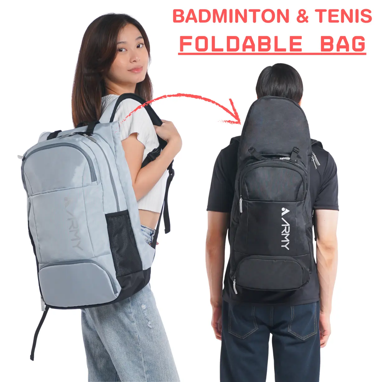 ARMY RANSEL M2 TAS BACKPACK RAKET, TENIS, TENNIS, BADMINTON , BULUTANGKIS LOKAL BERKUALITAS ORIGINAL ASLI MULTIFUNGSI