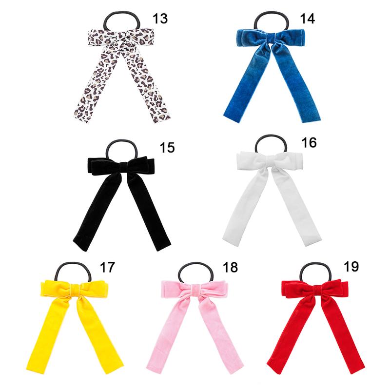 Product Introduction of Headwear Leopard Ponytail Holder Velvet Scrunchies Hair Rope Ribbon Bows Elastic Hair Bands 20
