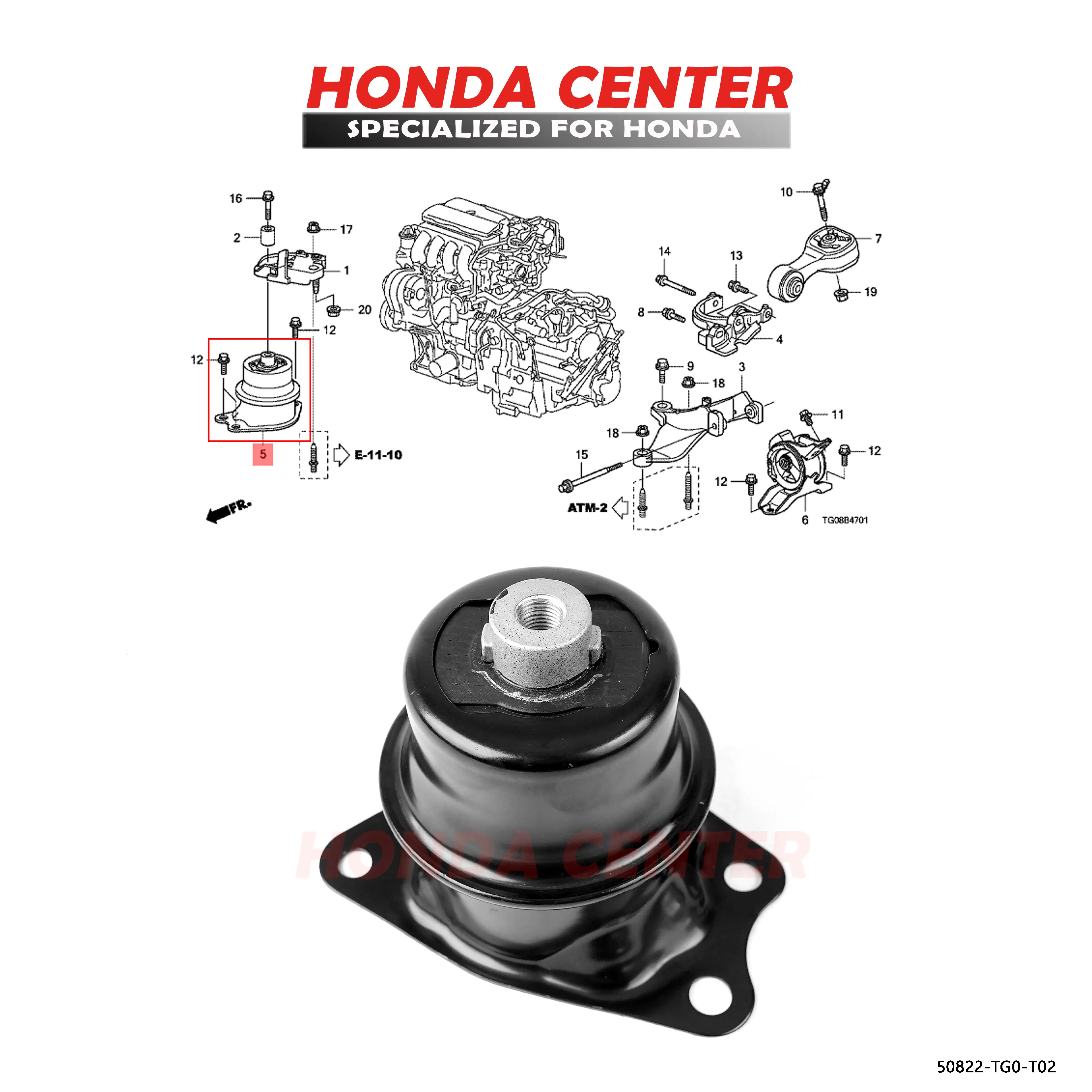 Engine Mounting Gantungan Mesin Kanan Honda Mobilio Brio Brv Jazz Ge8 Freed City Gm2