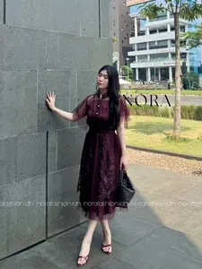 Hyuna Dress - Nora Fashion - Dress Pesta - Dress Natal - Dress Kondangan - Dress Jumbo - Dress Tile Wanita Mewah