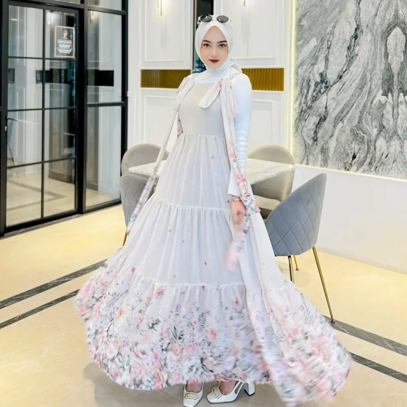 HONEY DRESS OVERALL BY HAURA Muslim Gamis Kondangan Mewah Dewasa Pesta Wanita