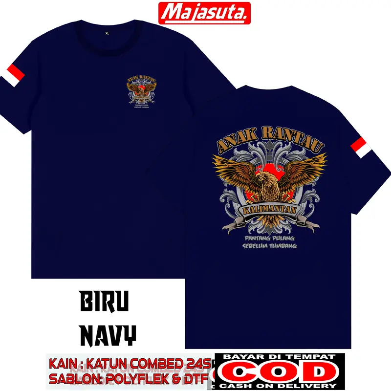 KAOS ANAK RANTAU KALIMANTAN C1 BAHAN KATUN COMBET 24S BISA COD KAOS KEREN KAOS DISTRO SABLON DTF 1
