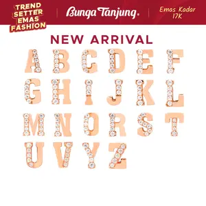 LIONTIN INISIAL HURUF BLINK - EMAS 17K - BUNGA TANJUNG GOLD