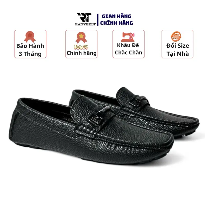 Giày lười nam da nubuck cao cấp, đế cao su êm chân chống trơn trượt mã RT25 0