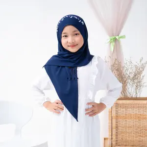 Rafa Collection Hijab Segitiga Anak Instan Payet Jersey Premium Kerudung Polos Muslim untuk Bayi dan Balita Bahan Lembut dan Adem