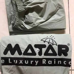 Jas hujan gamis celana wanita dewasa jumbo bahan PVC karet elastis tebal anti sobek hijau sage Hitam Outdoor