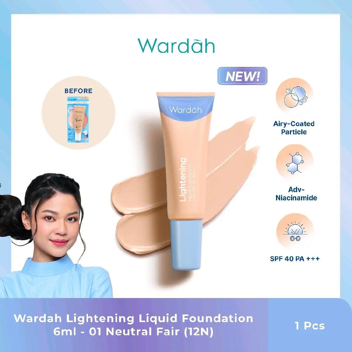 wardah lightening liquid foundation 6ml Mencerahkan Wajah Kusam