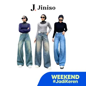 WEEKEND - JINISO Oversize Baggy Loose Celana Jeans Wanita Highwaist