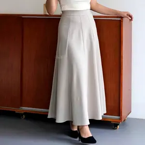 Audy Skirt Korean Loose Maxi Skirt Rok Wanita Anti Kusut - Rok Flare Scuba Premium - Maxi Skirt Rok Panjang Wanita