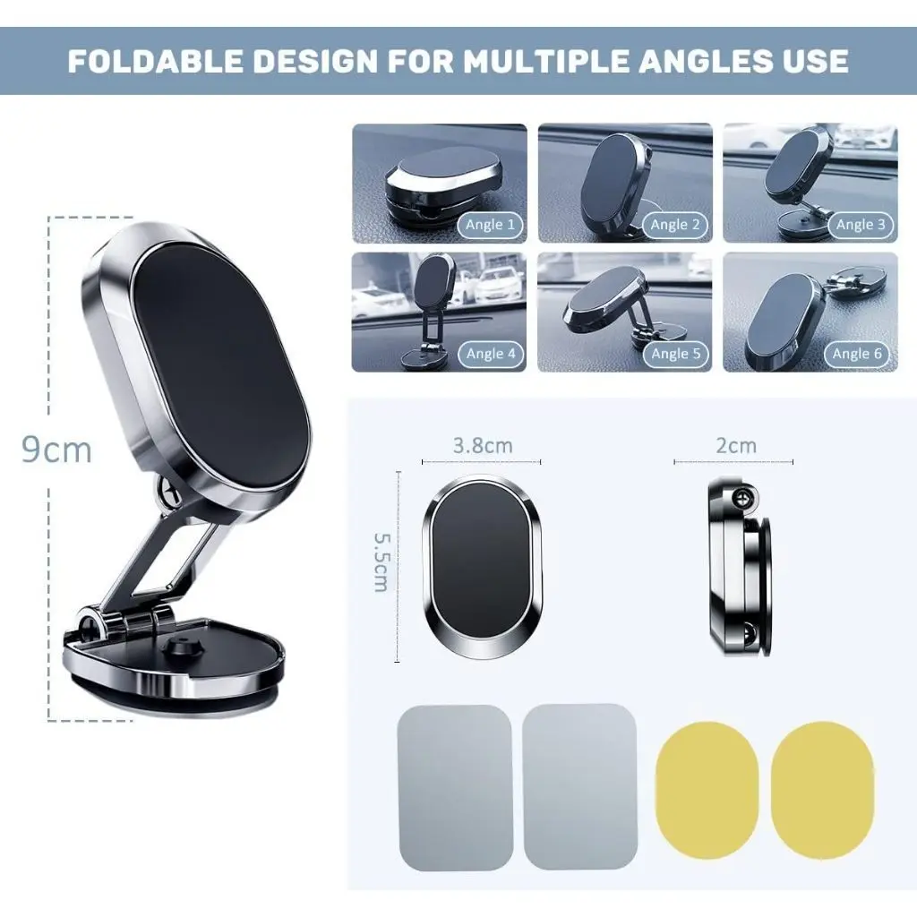Phone Car Holder Mini Folding Magnetic Lipat Kecil Metal Magnet Mobil DH 801