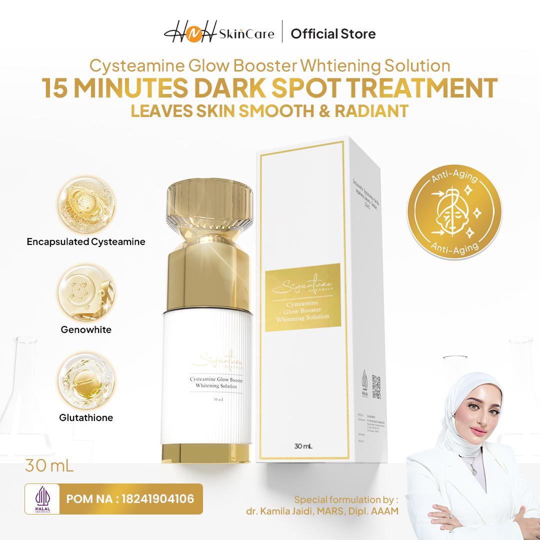 Signature by Kamila - Cysteamine Glow Booster Whitening Solution - Serum Cysteamine untuk Flek Hitam  Mencerahkan Pencerah