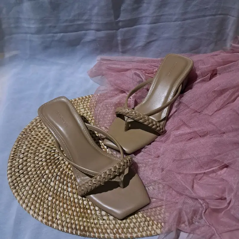 high heels wanita D3-07 sandal model kepang terbaru simple murah 3