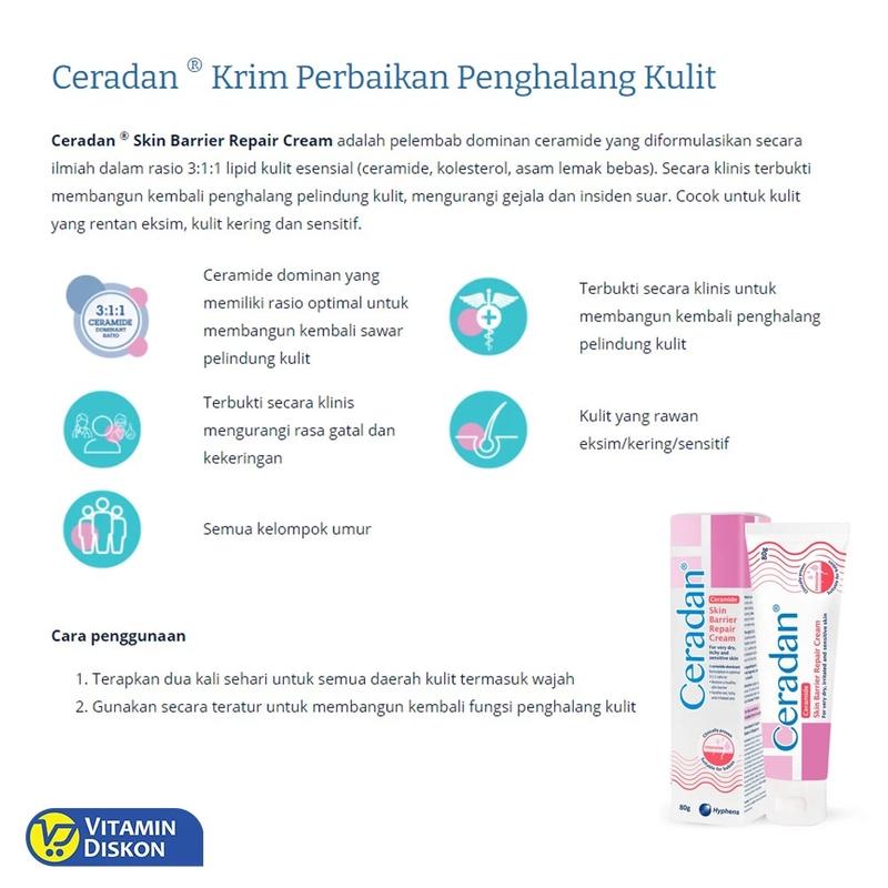 Ceradan Ceramide Dominant Skin Barrier Cream 30 Gr | Krim Pelembab Pereda Iritasi Pada Kulit Mencerahkan Moisturizer Pencerah Perawatan Wajah 3