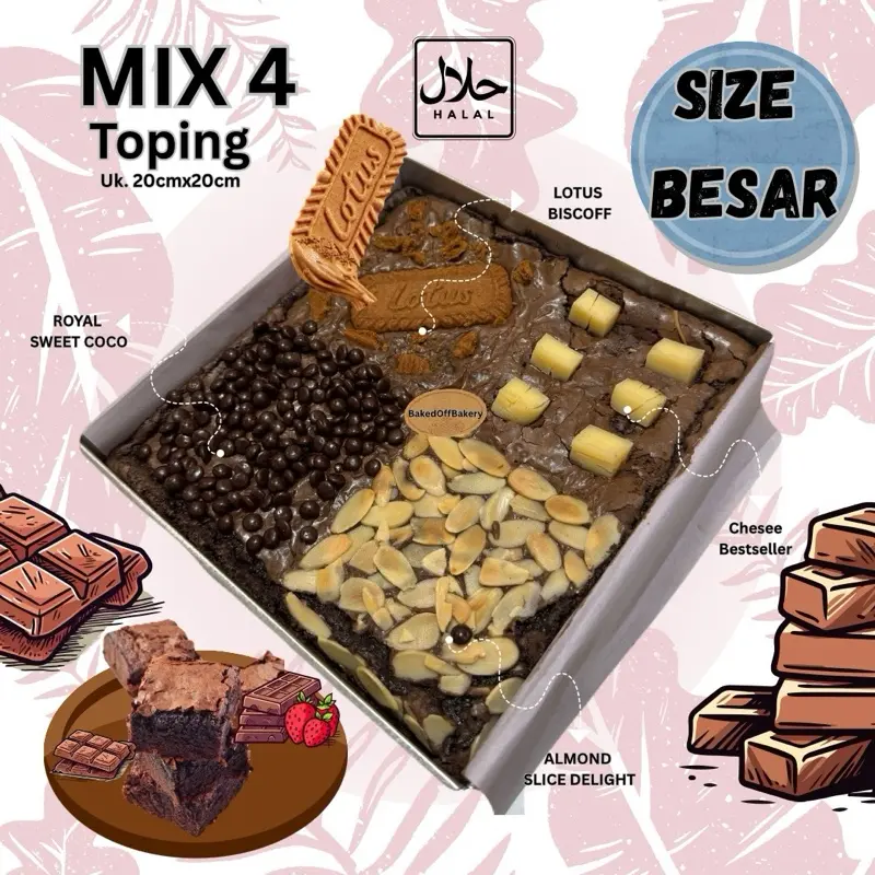 [Spesial Size Besar] Brownies box brownies panggang baked off bakery