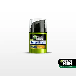 Garnier Men Turbo Bright Spot-Proof Serum Cream SPF50+ 40ml | Skincare Pelembap Wajah Pria untuk Mencerahkan Noda Hitam