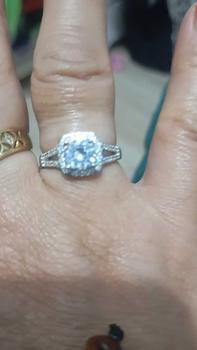 Product Review of [Box Package]1pc Luxury White Rings for Women Sparkling Square Engagement Ring Anniversary  Wedding Rings for Women Gift from S**i 3