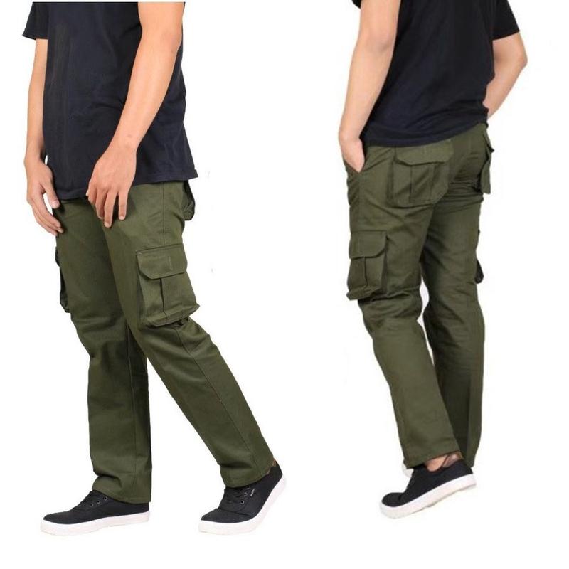 Celana Cargo Panjang Dickies Pria Cowok hitam abu hijau army cream berkualitas 4