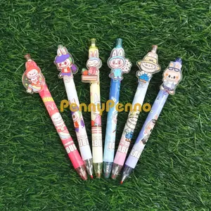 Pen Gel Model Cetak Klik Labubu / Pena Pulpen