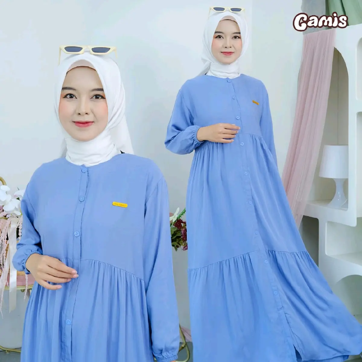 Shanum dress Rayon twill premium Ld110pj 135 Muslim Wanita