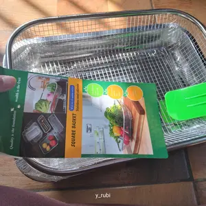 tirisan gorengan wadah peniris makanan nampan stainless set Kitchenware ukuran 32x22 cm