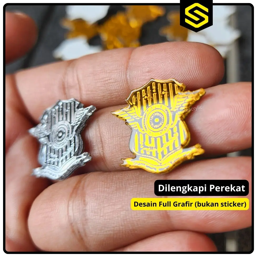 Emblem Logo Korlantas Akrilik Untuk Plat Nomor Sepeda Motor Tinggal Tempel Car