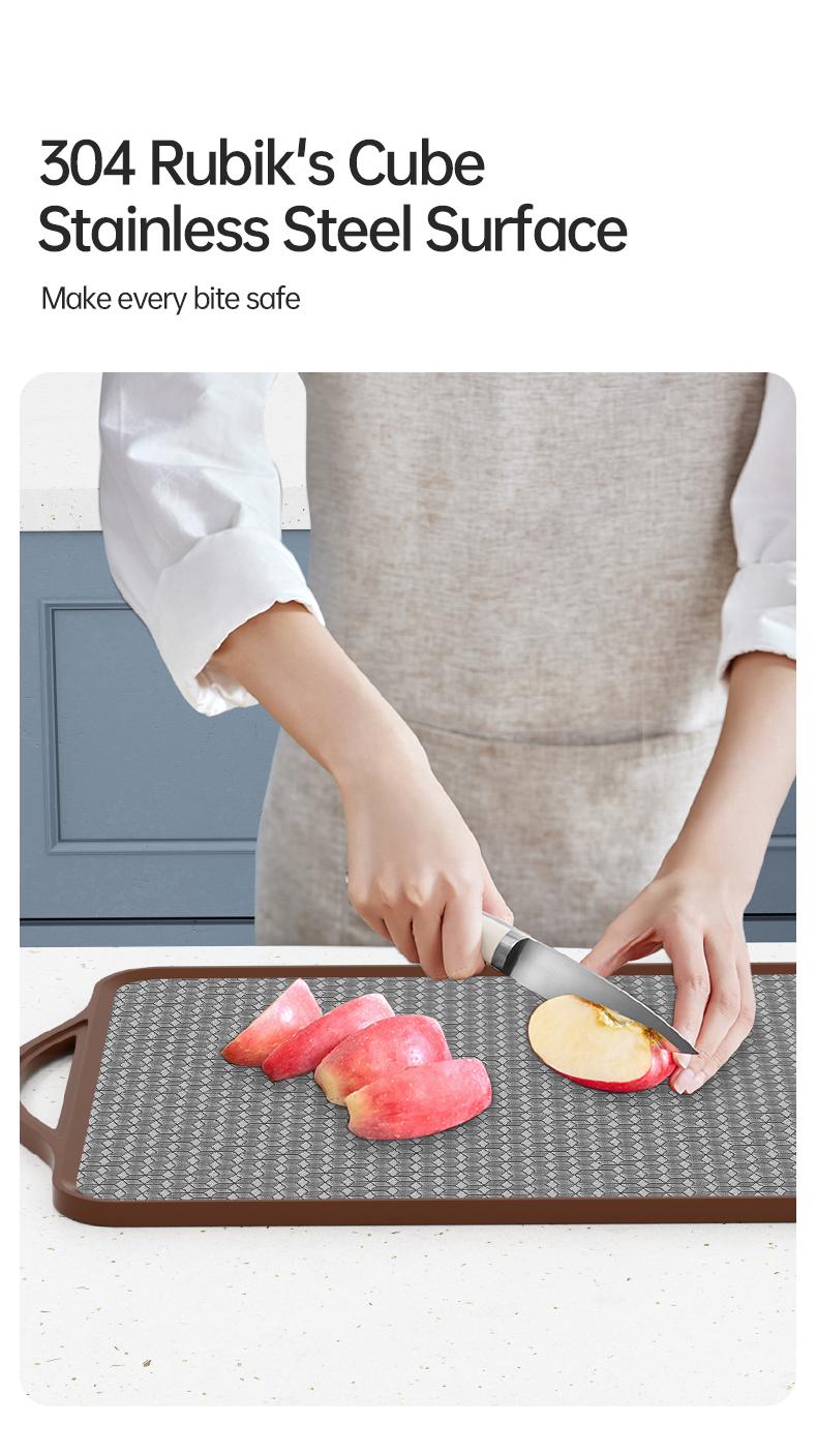 Product Introduction of Multifunctional thickened non-slip and mildew-proof double-sided cutting board for home dormitory fruit board fruit cutting knife board 17