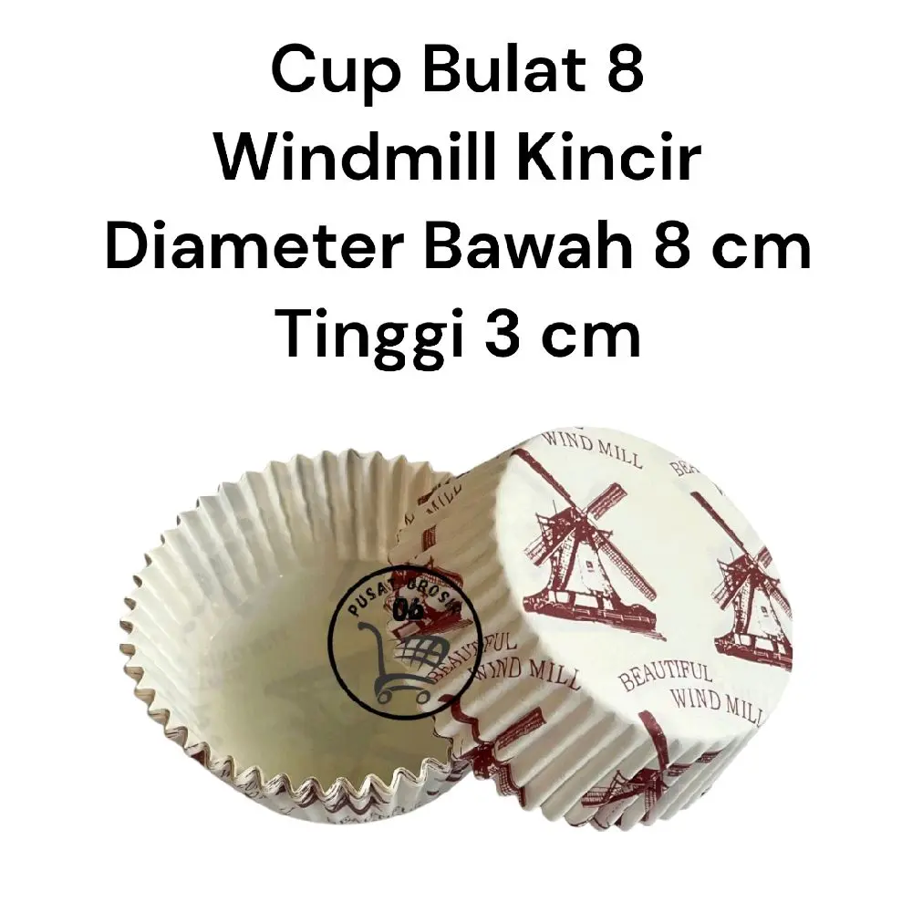 ( Bulat 8 ) 1 Pack 200 pcs Cup Roti Laminasi Bulat Diameter 8 cm