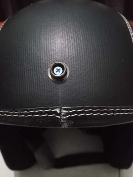 Product Review of Helm Bogo Kulit Full Leher Retro Wanita Dewasa SNI Motif Mata Panda Putih Kaca Datar Motor Motorcycle Sepeda from M**i 2