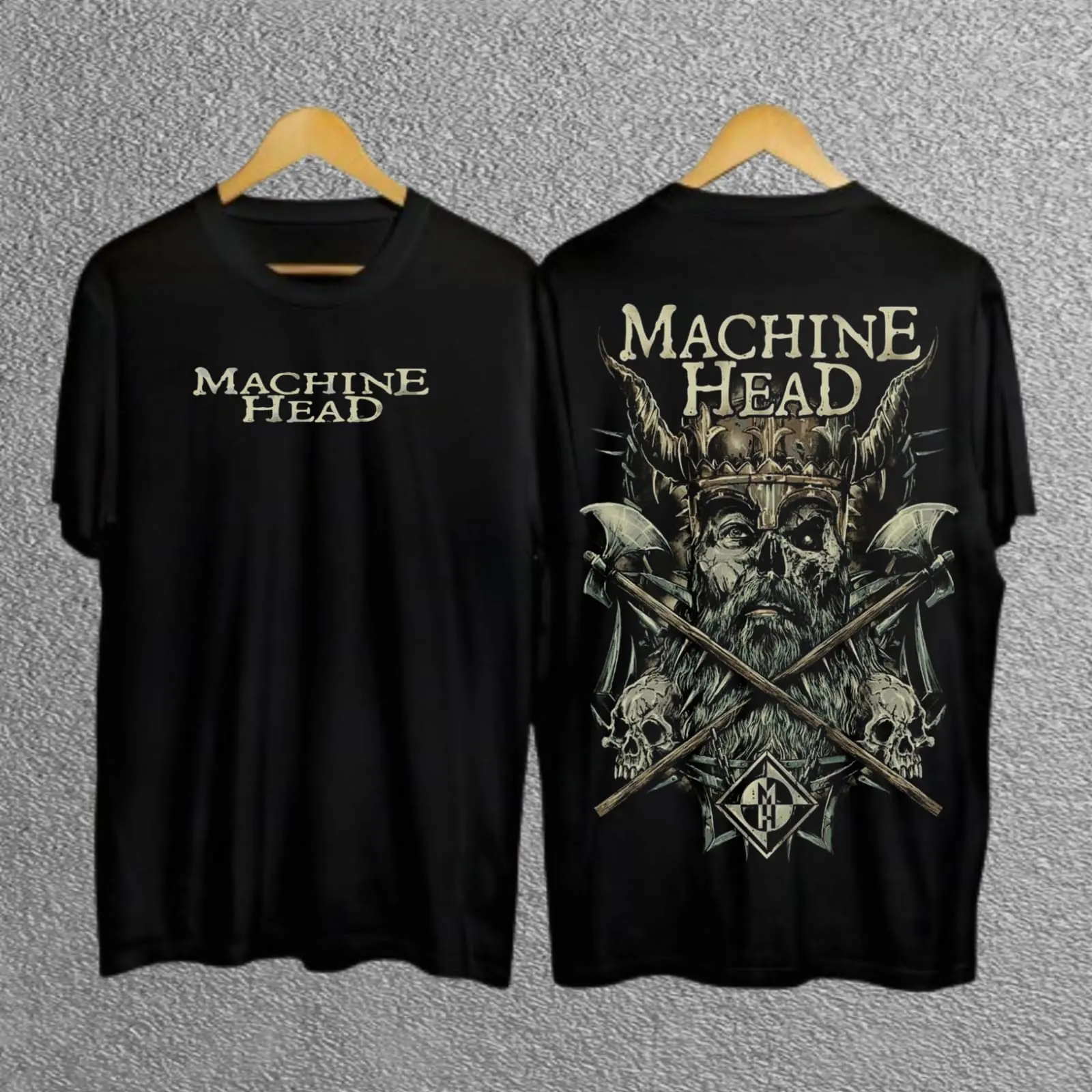 Kaos Distro Motif Machine Head Sablon Digital Printing Unisex Lengan Pendek - Keren, Dewasa, Panjang, Pria, Oblong, Katun