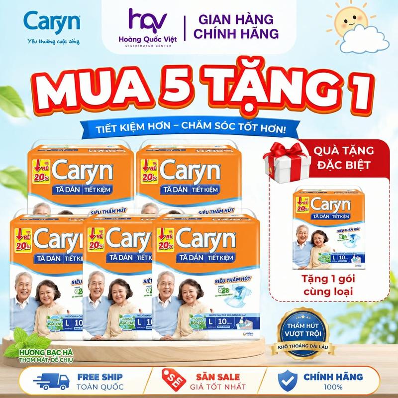 Tã Dán Người Lớn Caryn Cam Chính Hãng SIêu Thấm Hút Chống Tràn Ban Đêm, Bỉm…