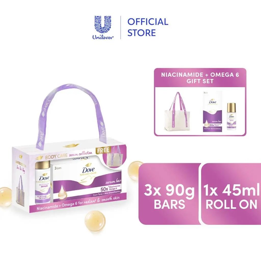Dove Niacinamide + Omega 6 Body Care Serum Collection with FREE Dove Tote Bag