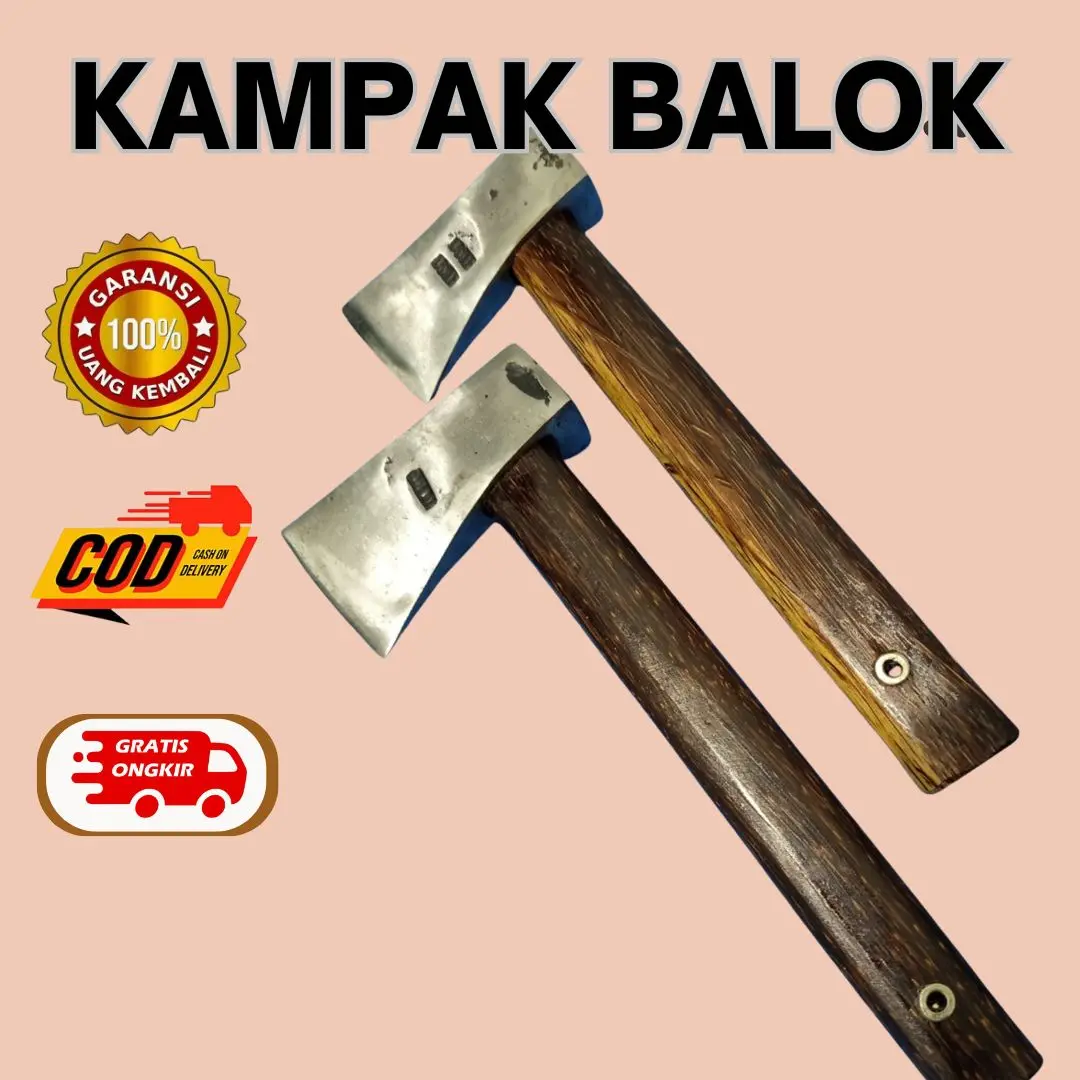 Kampak Balok Baja Per Asli – Kapak Serbaguna Potong Kayu & Belah Balok Peralatan Tani dan Kebun