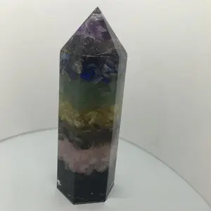 Prisma Optical Glass Prism Refractor Light Spectrum Lepidolite Tower Natural   Crystal Stone Efek Foto Kaca Prisma Difraksi Photography Bioenergi Yoga Penyembuhan Reiki Cakra Orgone Generator 13 cm