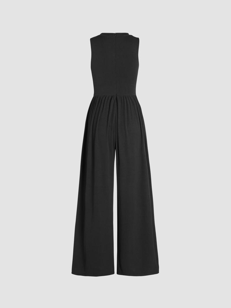 Product Introduction of [4 colours, UK size 6-28] Solid Sleeveless Wide Leg Jumpsuit 2