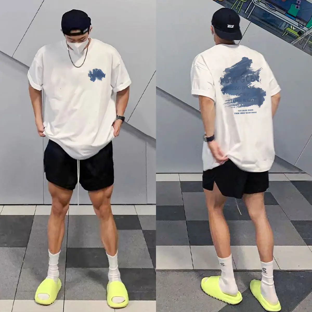 T-shirt Atasan Baju Kaos Oversize Pria Putih Lengan Pendek Dewasa Distro Katun Cowok C176