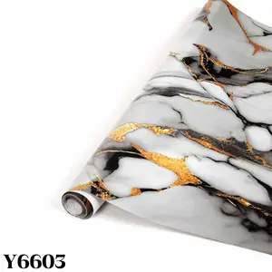 Stiker Dapur PVC Glossy Tahan Lama 3Meter x 60 cm Marmer Granit New Sooku Bahan Alumunium Foil