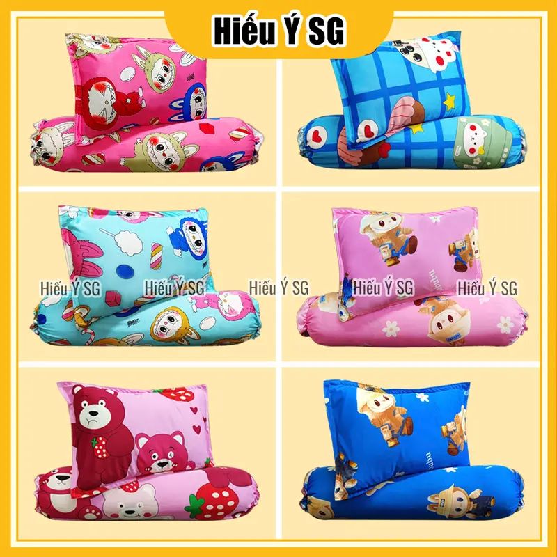 Combo áo gối nằm + áo gối ôm thun lạnh cho bé Hiếu Ý mềm mát, an toàn cho da nhạy cảm 0