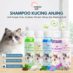 Pawsitive vibes Shampo Kucing Anjing Anti fungal & Fleas untuk Jamur, Kutu, Scabies, Parasit, Alergi dan Radang Kulit 100ML - Shampoo - Sampo Anjing Kucing